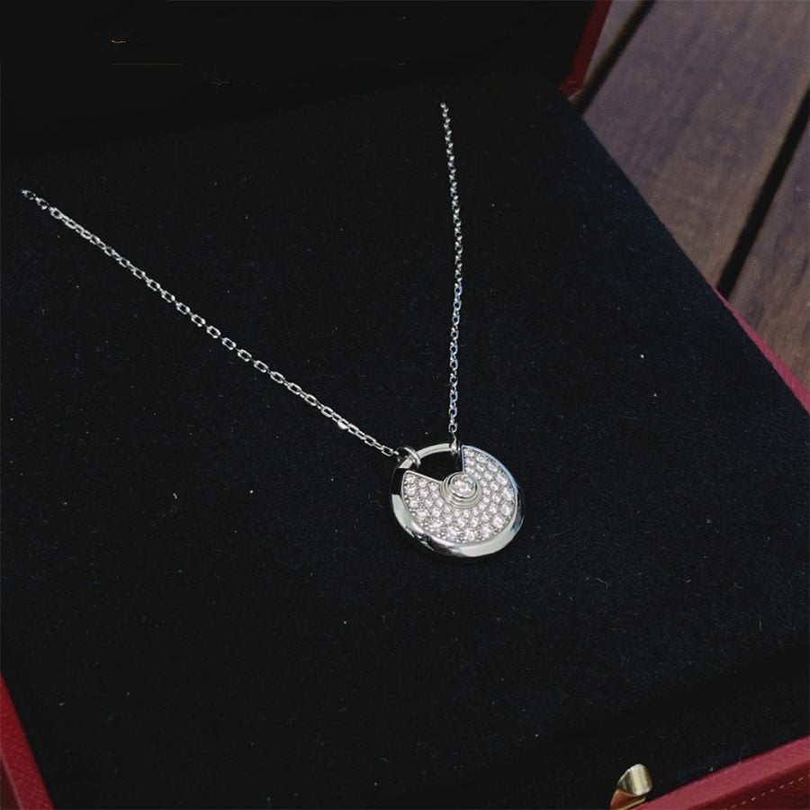 [Royal]AMULETTE SILVER FULL DIAMOND NECKLACE