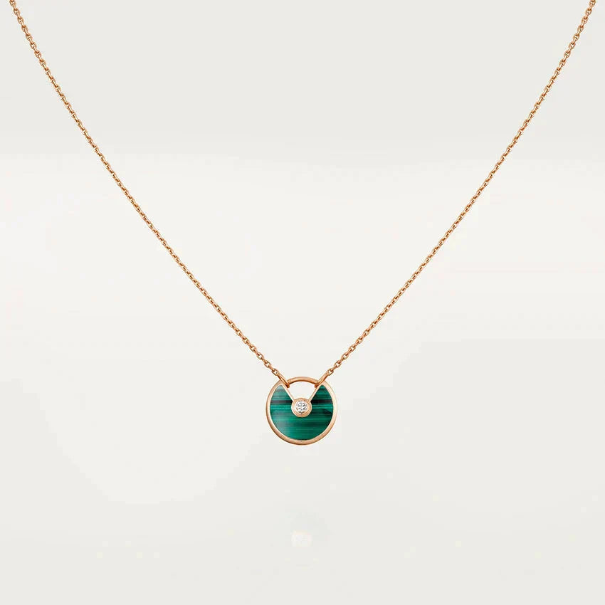 [Royal]AMULETTE ROSE GOLD MALACHITE NECKLACE