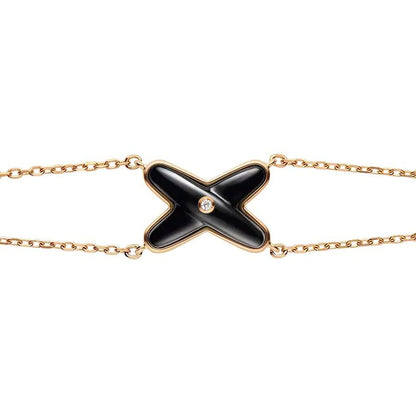 [Royal]JEUX BRACELET ONYX PINK GOLD 1 DIAMOND