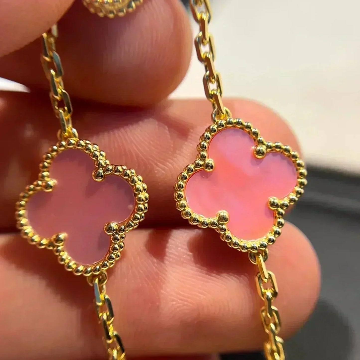 [Royal]CLOVER 5 PINK MOP BRACELET