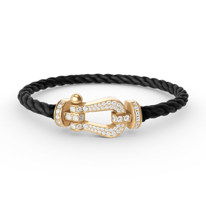 [Royal]FORCE LARGE HORSESHOE FULL DIAMOND BRACELET GOLD