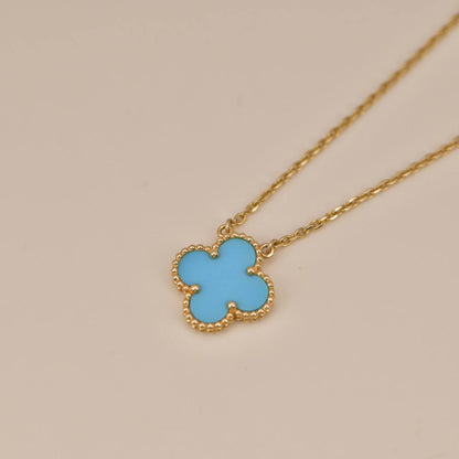 [Royal]CLOVER 15MM VINTAGE TURQUOISE NECKLACE