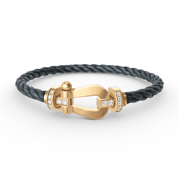 [Royal]FORCE LARGE HORSESHOE HALF DIAMOND BRACELET GOLD