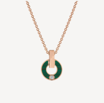 [Royal]GARI NECKLACE PINK GOLD MALACHITE