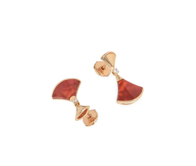 [Royal]DREAM Carnelian PINK GOLD EARRINGS