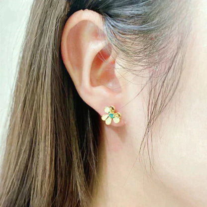 [Royal]FRIVOLE  FLOWER MALACHITE EARRINGS