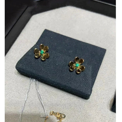 [Royal]FRIVOLE  FLOWER MALACHITE EARRINGS