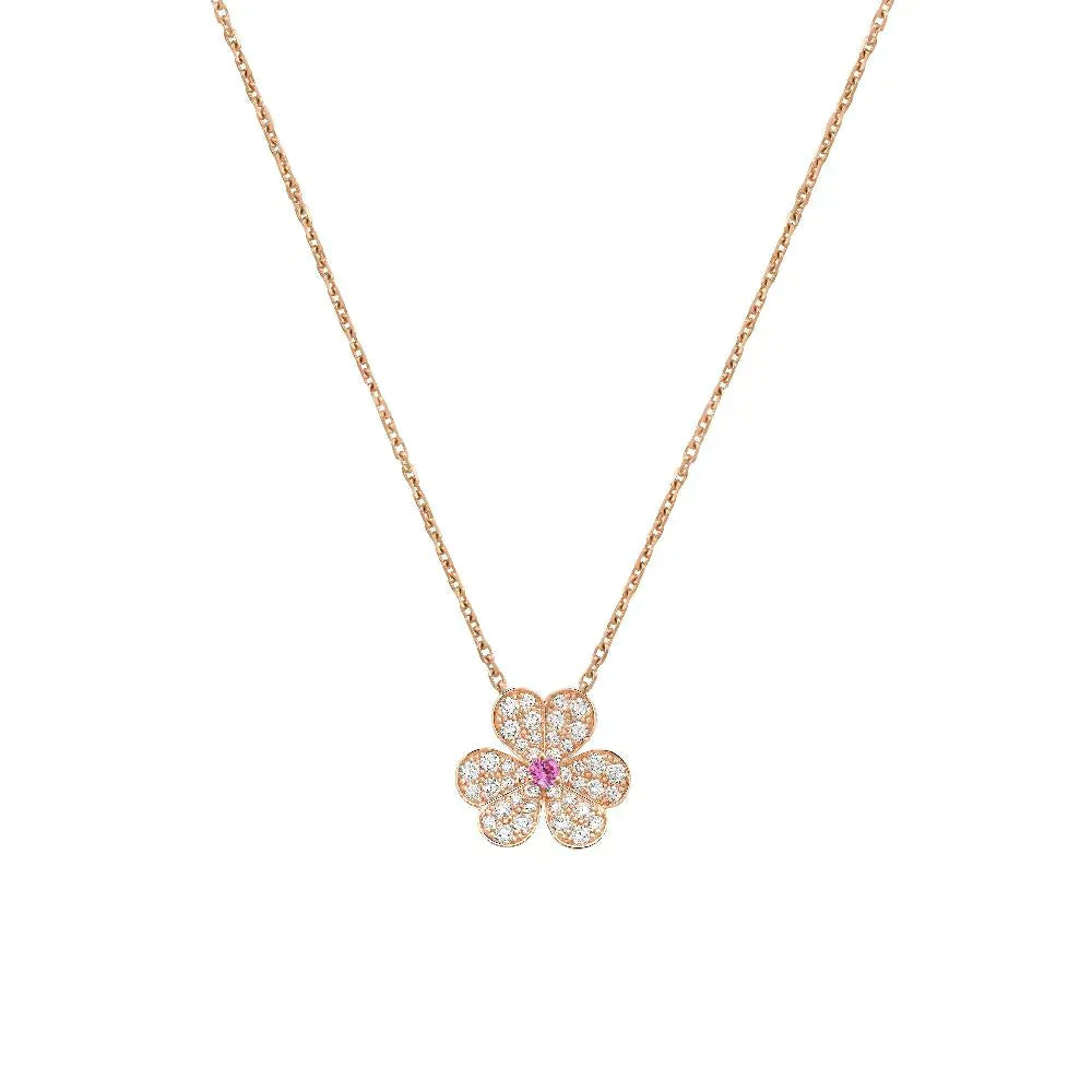 [Royal]FRIVOLE ROSE GOLD FLOWER DIAMOND NECKLACE