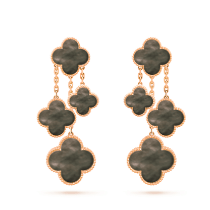 [Royal]CLOVER EARRINGS DARK MOP 4 MOTIFS ROSE GOLD