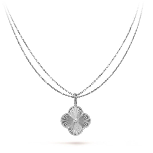 [Royal]CLOVER 25MM SILVER BIG CLOVER NECKLACE