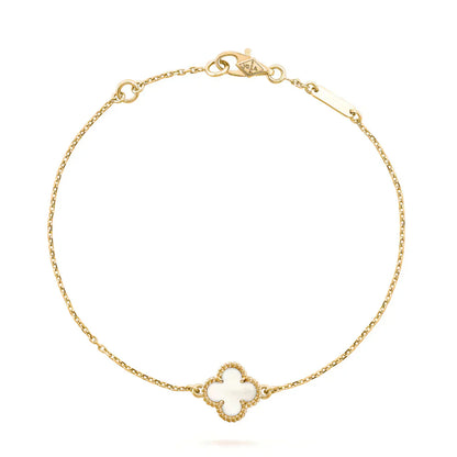 [Royal]CLOVER WHITE MOP SINGLE FLOWER BRACELET