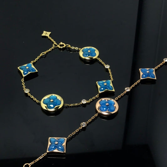 [Royal]STAR AND SUN 4 MOTIF BLUE BRACELET