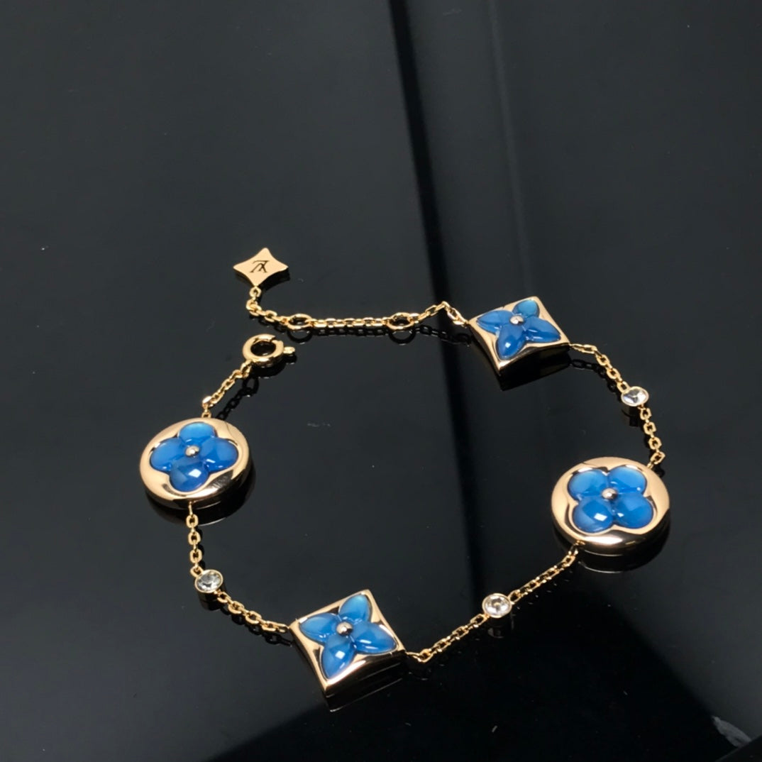 [Royal]STAR AND SUN 4 MOTIF BLUE BRACELET