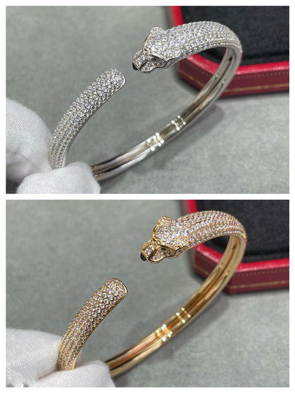 [Royal]PANTHERE FULL DIAMOND OPEN BRACELET