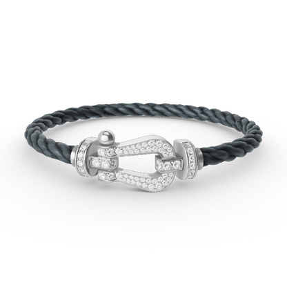 [Royal]FORCE LARGE HORSESHOE FULL DIAMOND BRACELET SILVER