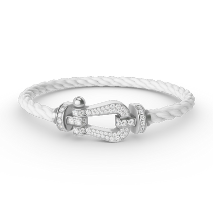 [Royal]FORCE LARGE HORSESHOE FULL DIAMOND BRACELET SILVER